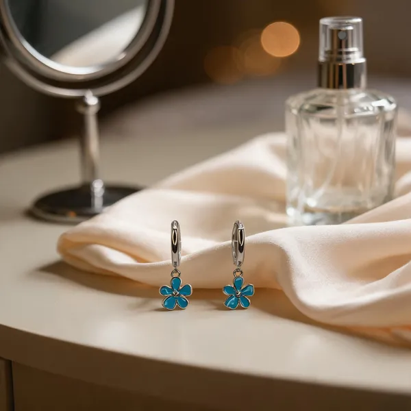 Bloom_Enamel_Huggie_Earrings_Blue