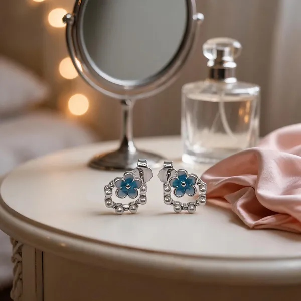 Dainty_Flower_Pearl_Stud_Earrings_Blue