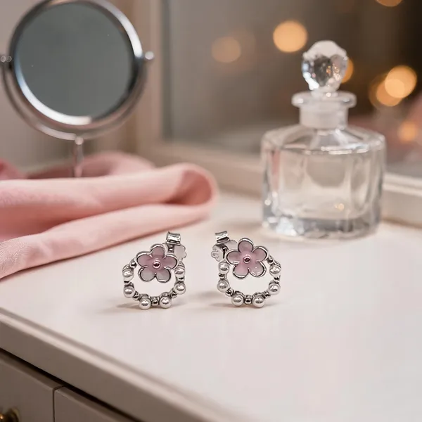 Dainty_Flower_Pearl_Stud_Earrings_Pink