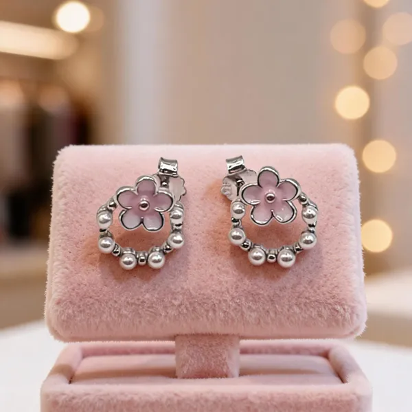 Dainty_Flower_Pearl_Stud_Earrings_Pink