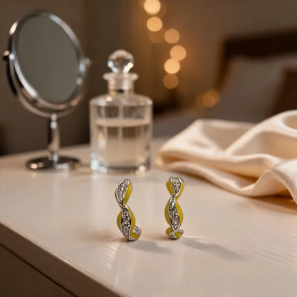 Enamel_Pave_Twist_Earrings_Yellow