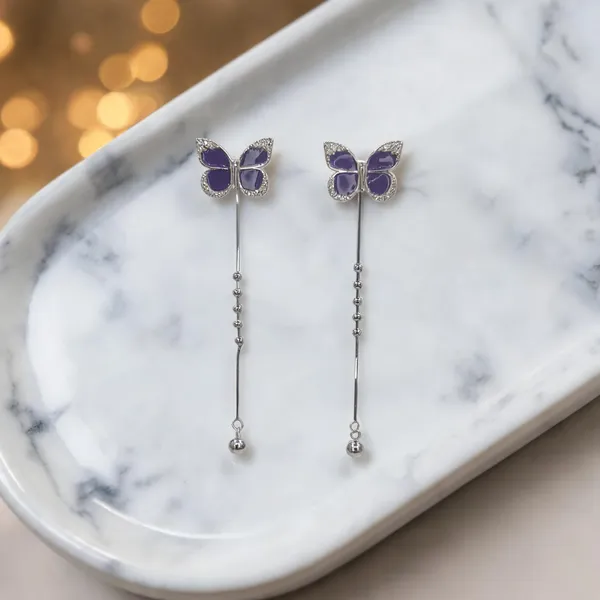 Vivid_Butterfly_Tassel_Earrings_Purple