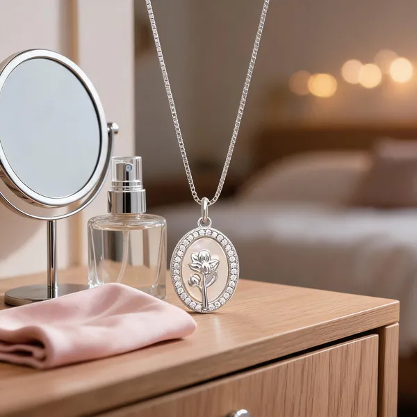 Silver_Mother_Of_Pearl_Flower_Halo_Necklace
