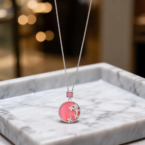 Silver_Cherry_Blossom_Circular_Pink_Necklace