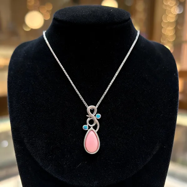 Silver_Infinity_Loop_Pink_Teardrop_Necklace