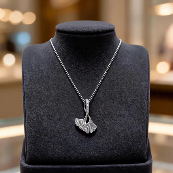 Silver_Ginkgo_Leaf_Twin_Pendant_Necklace