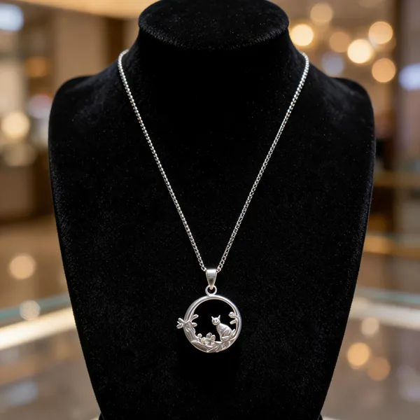 Silver_Cat_On_Crescent_Moon_Necklace
