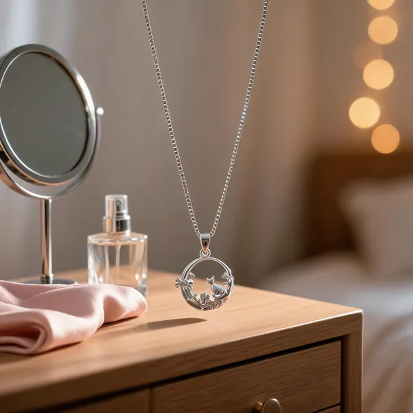 Silver_Cat_On_Crescent_Moon_Necklace