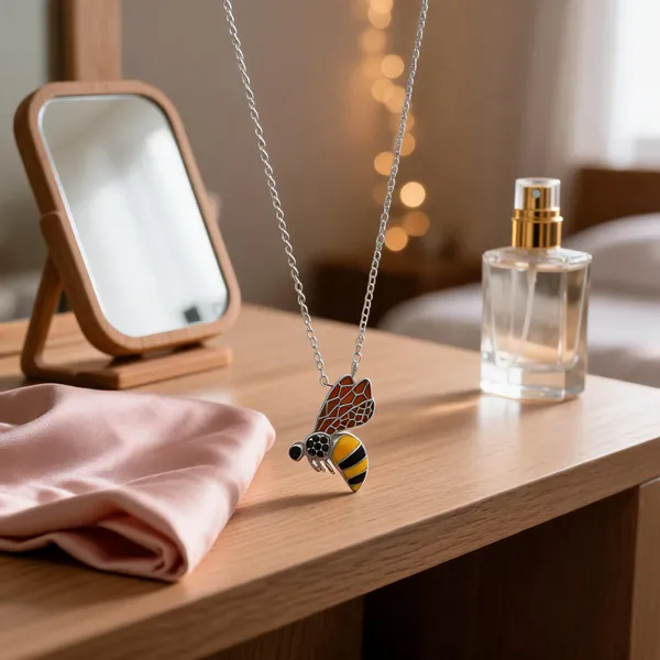 Silver_Honeybee_Enamel_Pendant_Necklace