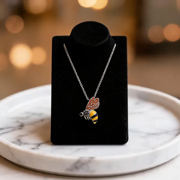 Silver_Honeybee_Enamel_Pendant_Necklace