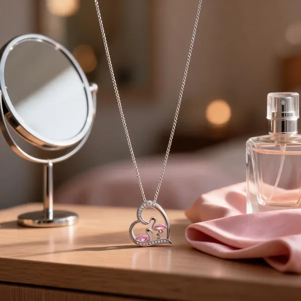 Silver_Flamingo_Heart_Pendant_Necklace