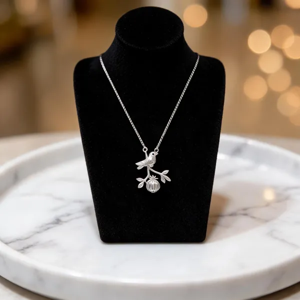 Bird_On_Branch_Silver_Pendant_Necklace