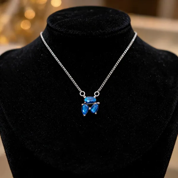 Royal_Blue_Gemstone_Cluster_Silver_Pendant_Necklace
