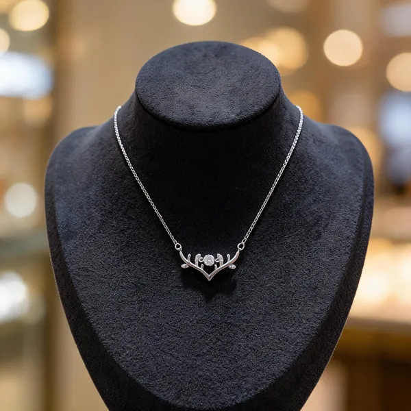 Deer_Antler_Solitaire_Silver_Pendant_Necklace