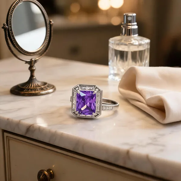 Art_Deco_Purple_Emerald_Cut_Baguette_Halo_Ring
