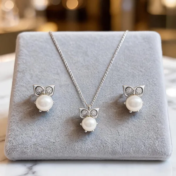 Lustrous_Pearl_Owl_Silver_Pendant_Necklace_With_Earrings