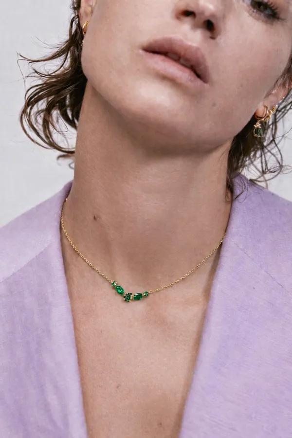 Alzina_Emerald__Pendant__gold_Stainless_steel