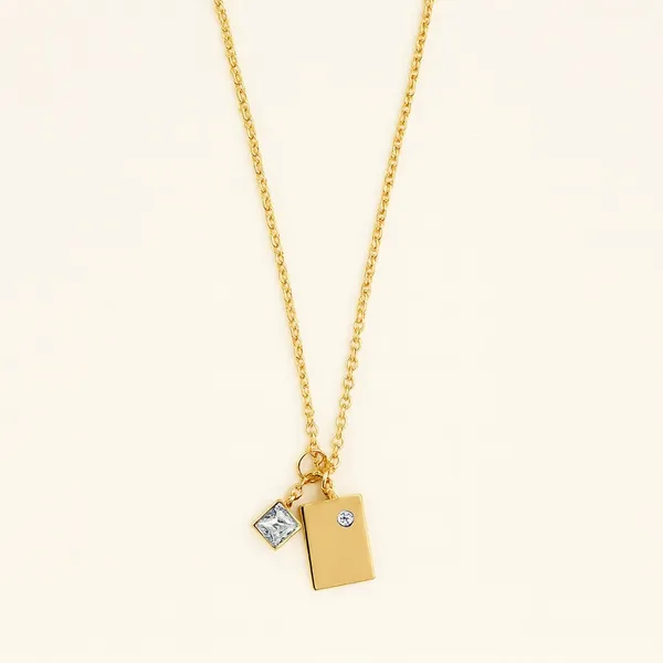 Moira_Clear_Green_Pendant__gold_Stainless_steel