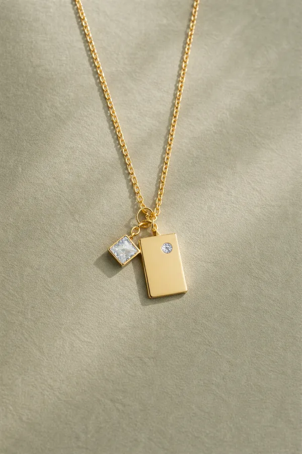 Moira_Clear_Silver_Pendant__gold_Stainless_steel