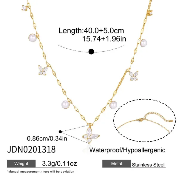 Pearl_Spark_Necklace__Necklace_gold_Stainless_steel