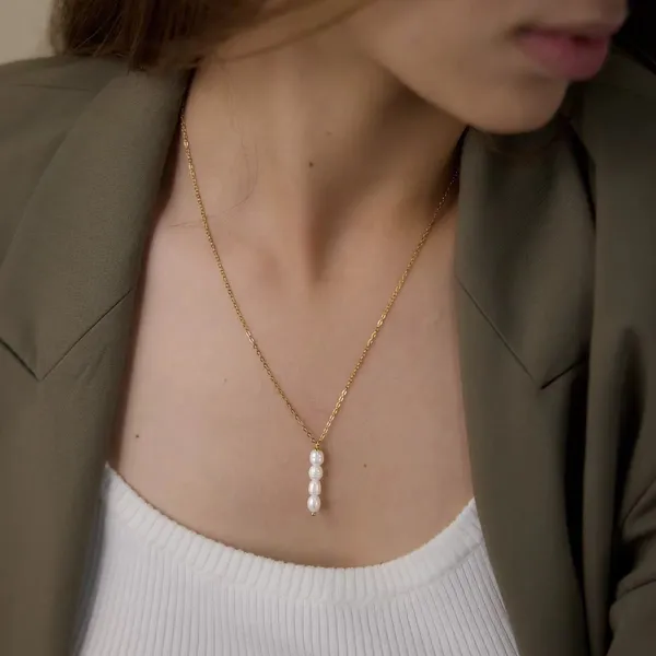 Pearl_Drop_Necklace__Necklace_gold_Stainless_steel