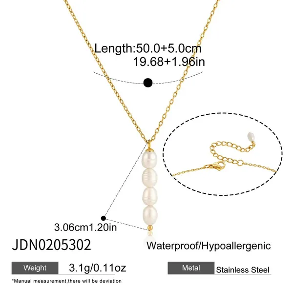 Pearl_Drop_Necklace__Necklace_gold_Stainless_steel