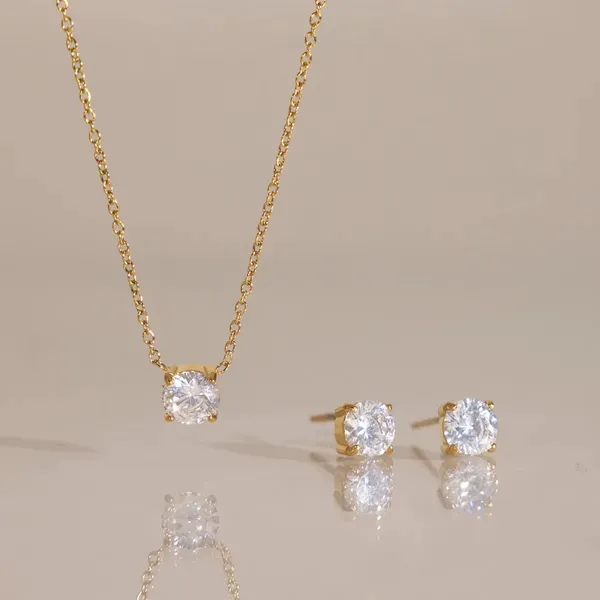 Round_Crystal_Jewelry_Set__Pendant__gold_Stainless_steel