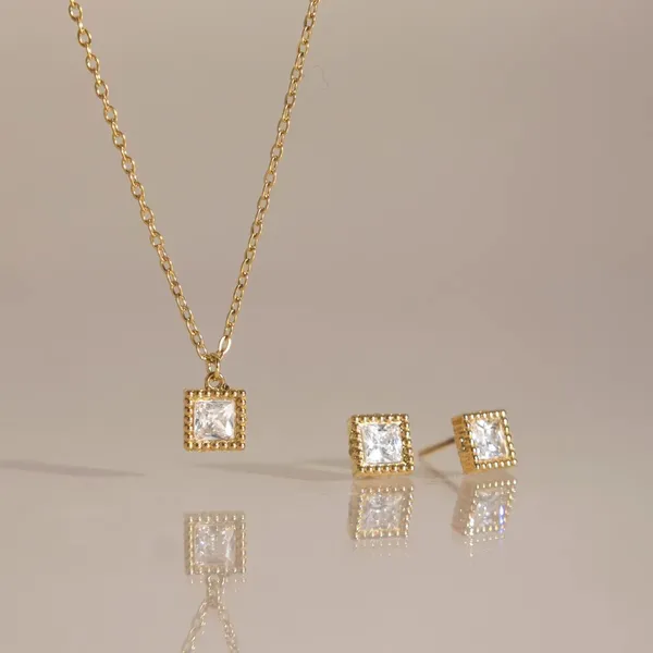 Square_Crystal_Jewelry_Set__Necklace_gold_Stainless_steel