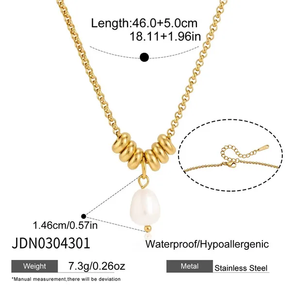 Golden_Bead_Pearl_Drop_Necklace__Necklace_gold_Stainless_steel