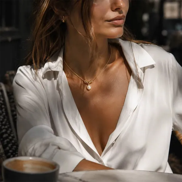 Golden_Bead_Pearl_Drop_Necklace__Necklace_gold_Stainless_steel