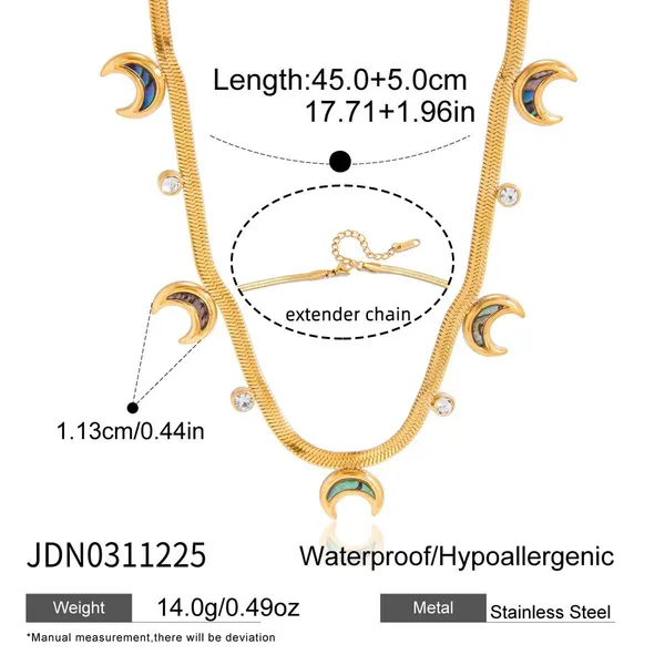 Lunar_Flare_Necklace__Necklace_gold_Stainless_steel