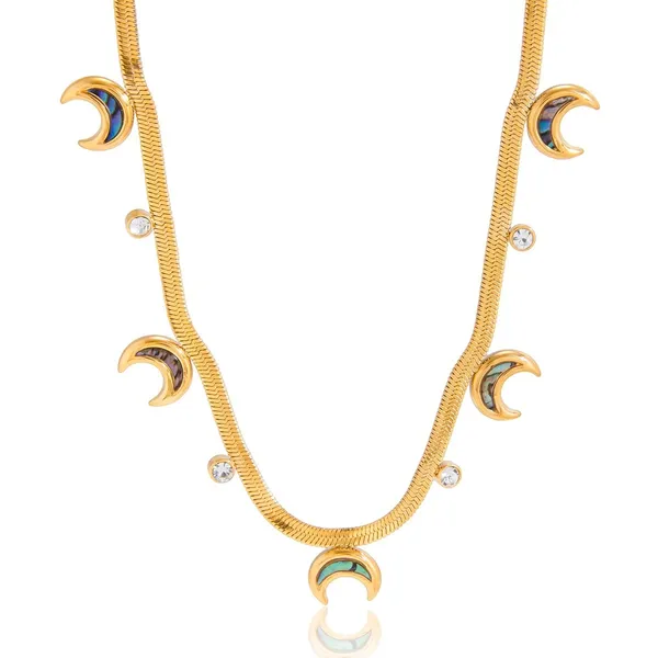 Lunar_Flare_Necklace__Necklace_gold_Stainless_steel
