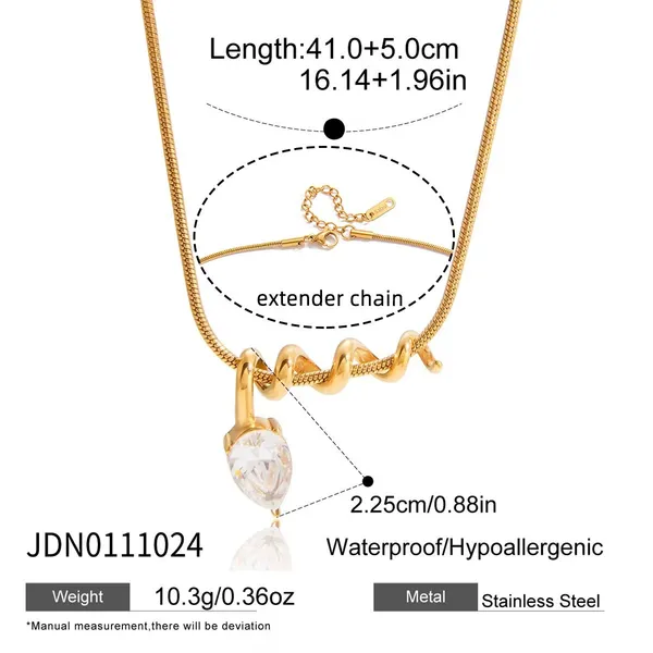 Twirl_Drop_Necklace__Necklace_gold_Stainless_steel