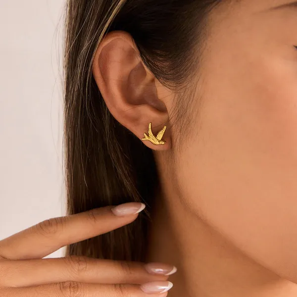 Golden_Bird_Stud_Earrings__Earrings_gold_Stainless_steel