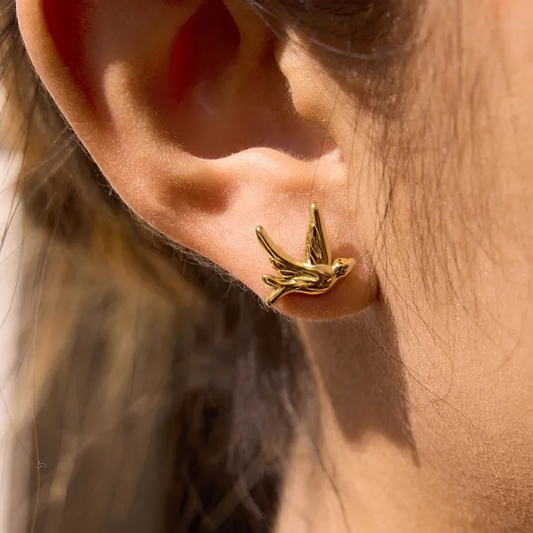 Golden_Bird_Stud_Earrings__Earrings_gold_Stainless_steel