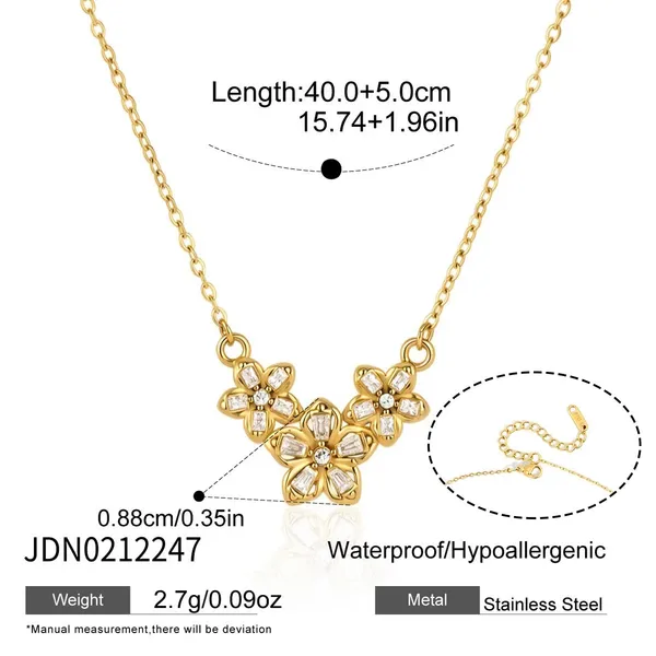 Blossom_Necklace__Necklace_gold_Stainless_steel