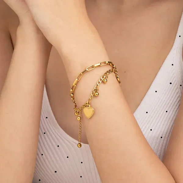 Sweetheart_Layered_Bracelet__Bracelet__gold_Stainless_steel