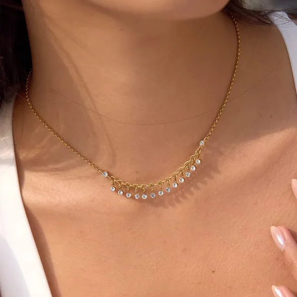 Shimmering_Crystal_Necklace__Necklace_gold_Stainless_steel