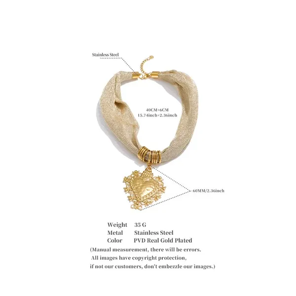 Golden_Heart_Medallion_Necklace__Necklace_gold_Stainless_steel