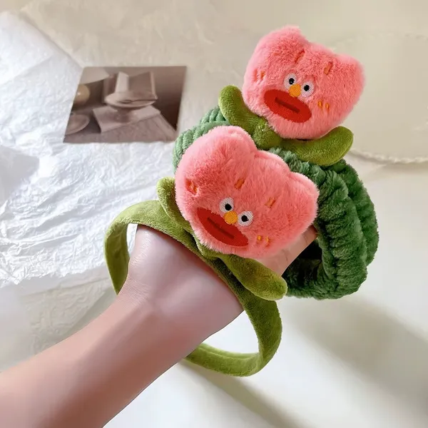 Tulip_Plush_Wearable_Fixed_Headband_Hairband_green_plastic
