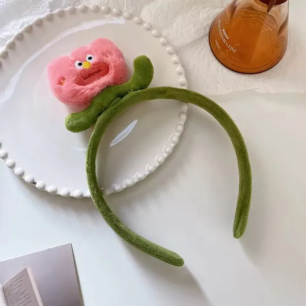 Tulip_Plush_Wearable_Fixed_Headband_Hairband_green_plastic