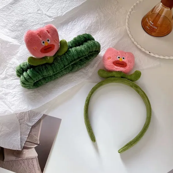 Tulip_Plush_Wearable_Fixed_Headband_Hairband_green_plastic