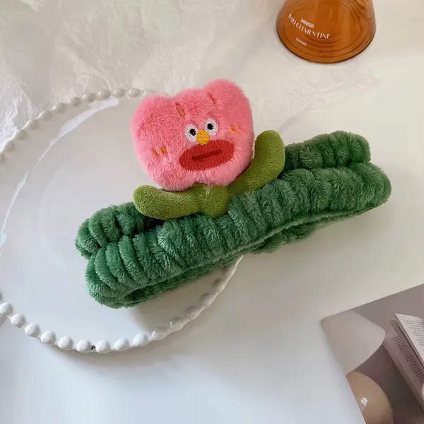 Tulip_Plush_Wearable_Fixed_Headband_Hairband_green_plastic