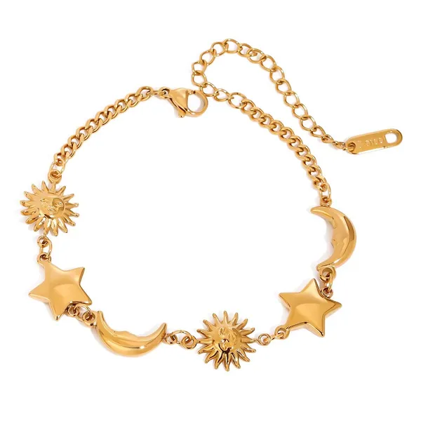 Celestial_Mini_Charm_Bracelet__Bracelet__gold_Stainless_steel