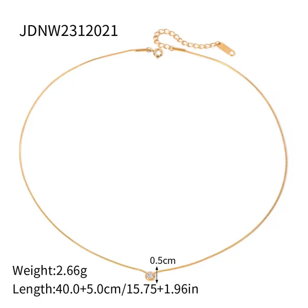 Solitaire_Gleam_Necklace__Necklace_gold_Stainless_steel