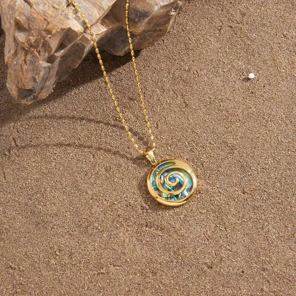 Abalone_Swirl_Necklace__Necklace_gold_Stainless_steel