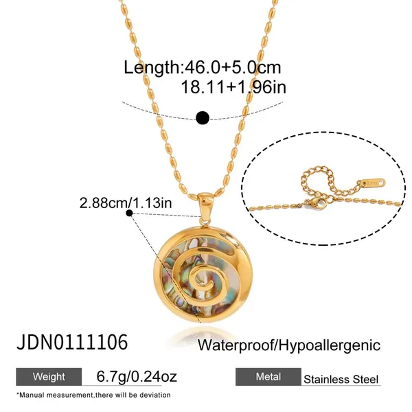 Abalone_Swirl_Necklace__Necklace_gold_Stainless_steel
