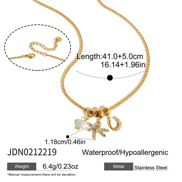 Dragonfly_Charm_Necklace__Necklace_gold_Stainless_steel