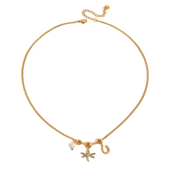 Dragonfly_Charm_Necklace__Necklace_gold_Stainless_steel