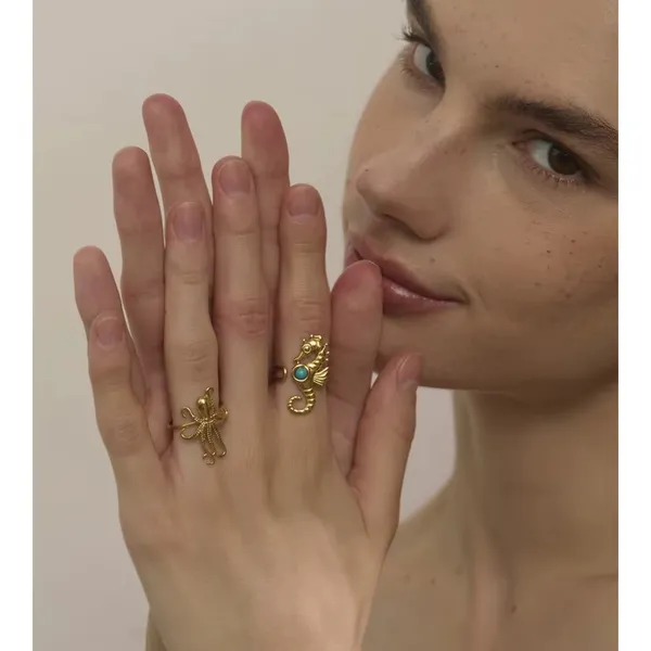 Ocean_Duo_Ring_Seahorse_Ring_gold_Stainless_steel